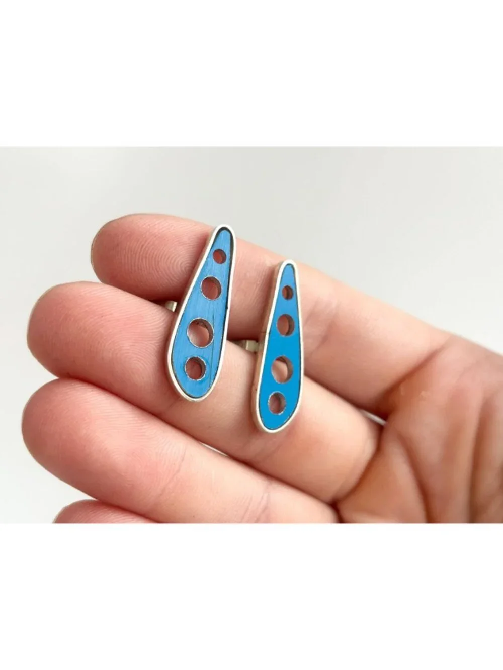 RARE Pan American 707 Wing Rib Blue Sterling Silver 925 Men's Cufflinks